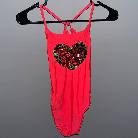 XL (14-16) Girls Flip Sequin One-piece Swimsuit - Picture 1 of 4